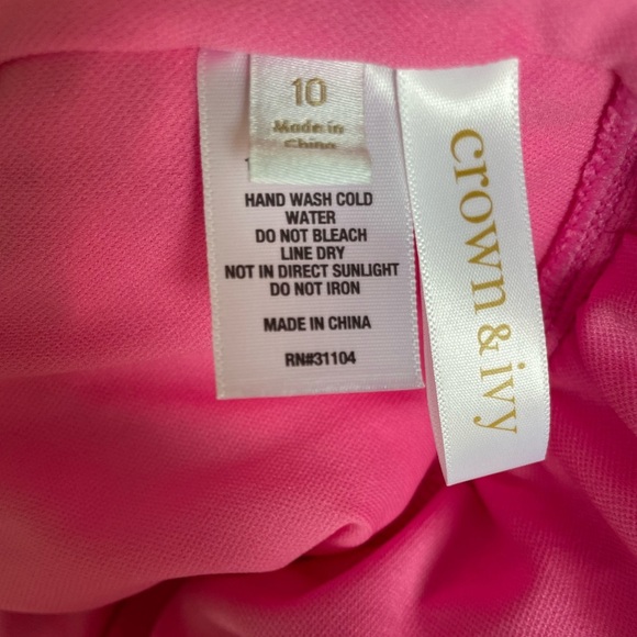 Crown and Ivy Pique High Neck Tankini Swim Top Pink Size 10 - Picture 5 of 5